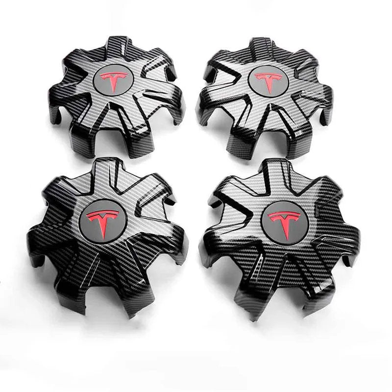 Tesla Model Y Center Caps for 19-inch Wheels - ABS & Aluminum Alloy Hub Cover Kit with Integrated Lug Nut Covers-5