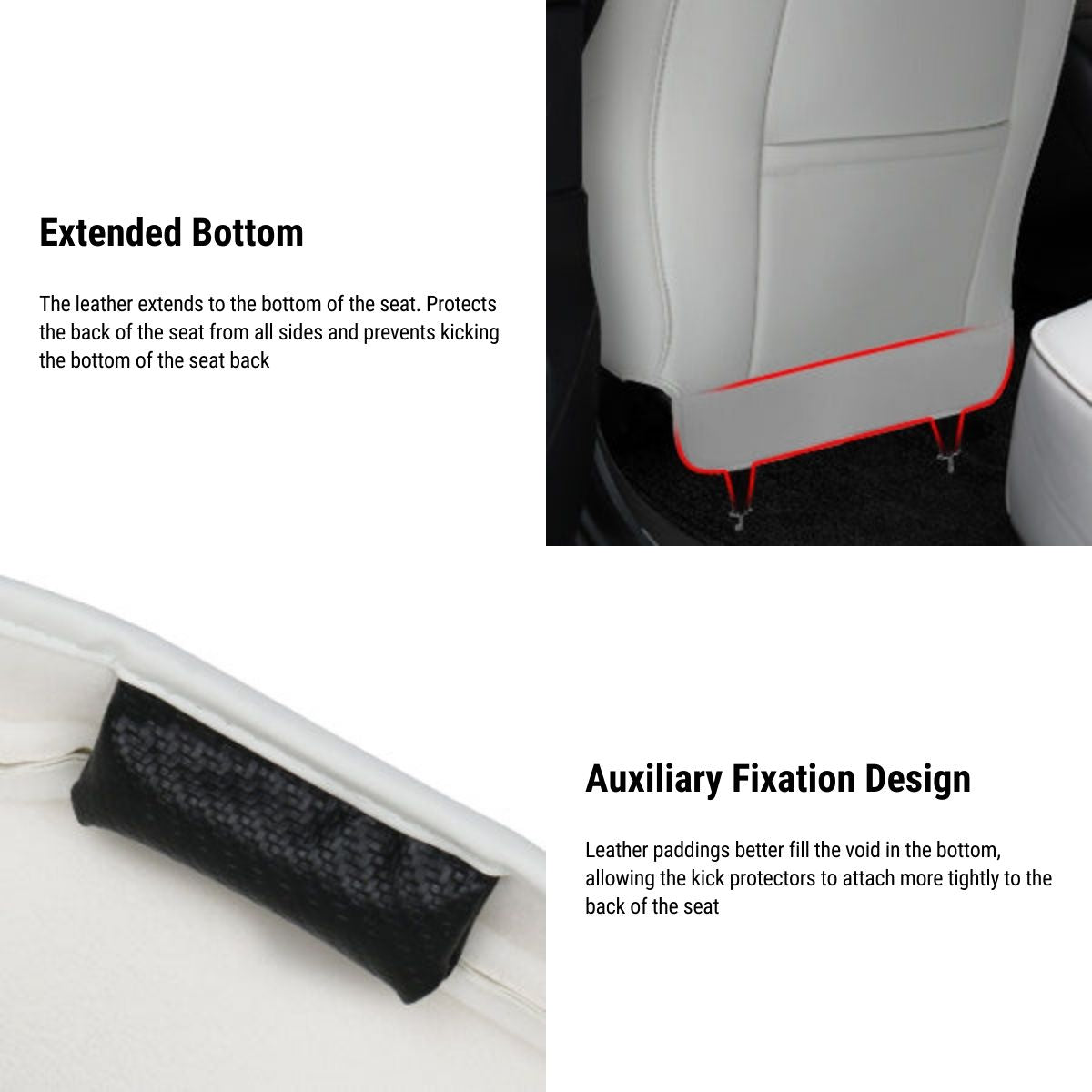 Lattice Leather Seat Back Protector for Tesla Model 3 & Model Y - Teskay