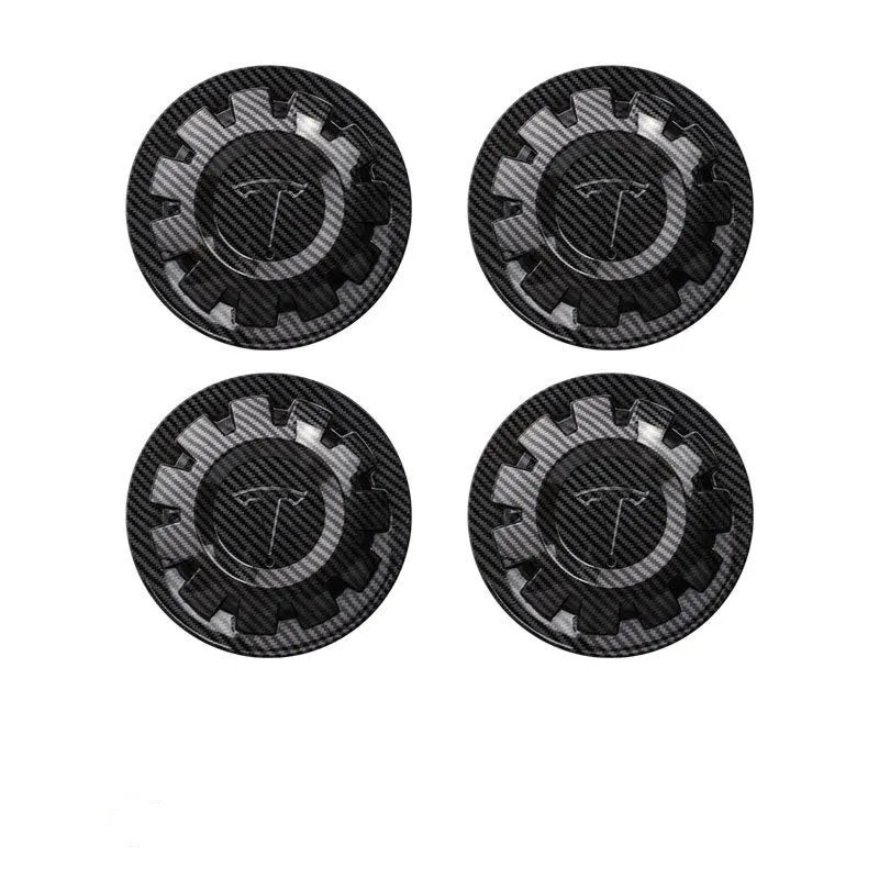 Tesla Wheel Center Cap - Floating Emblem Hub Caps for Model Y 20/21 inch OEM Wheels, Satin Black ABS Cover-7