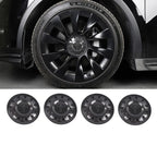 Tesla Wheel Center Cap - Floating Emblem Hub Caps for Model Y 20/21 inch OEM Wheels, Satin Black ABS Cover-8