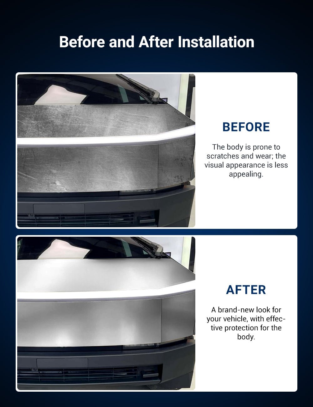 TPU Full Car Paint Protection Film for Tesla Cybertruck - Teskay