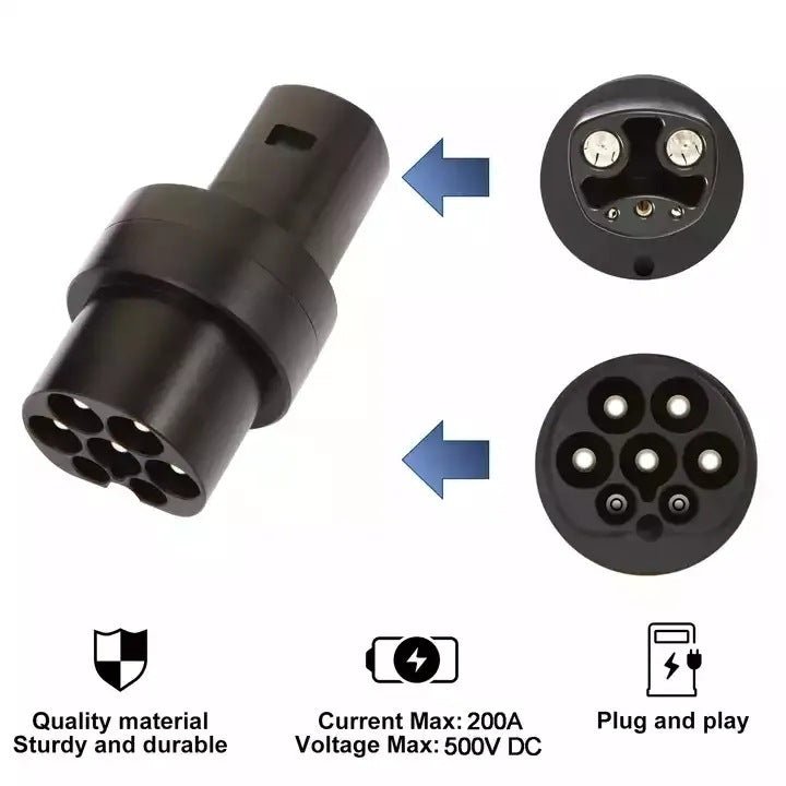 TYPE 2 to Tesla TPC charger adapter | 500V | 200A - Teskay