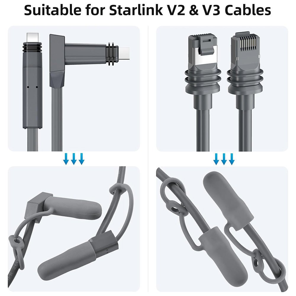 Waterproof Silicone Cable End Caps for Starlink Gen 3/Gen 2 (2 Pcs) - Teskay