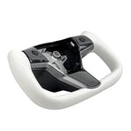 White Leather Yoke Steering Wheel for Tesla Model 3/Y - Teskay