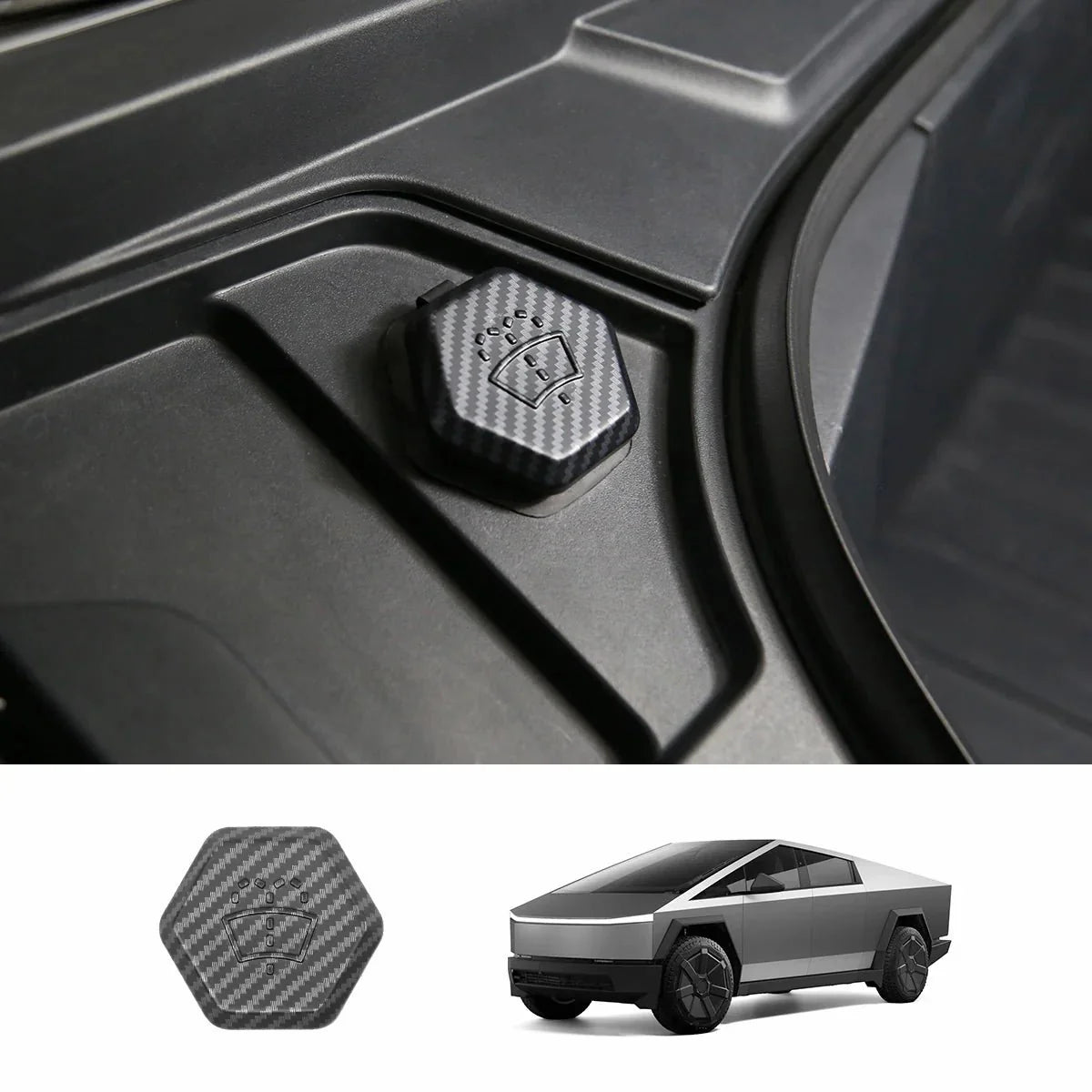 Windshield Washer Fluid Filler Cap Trim Cover for Tesla Cybertruck - Teskay