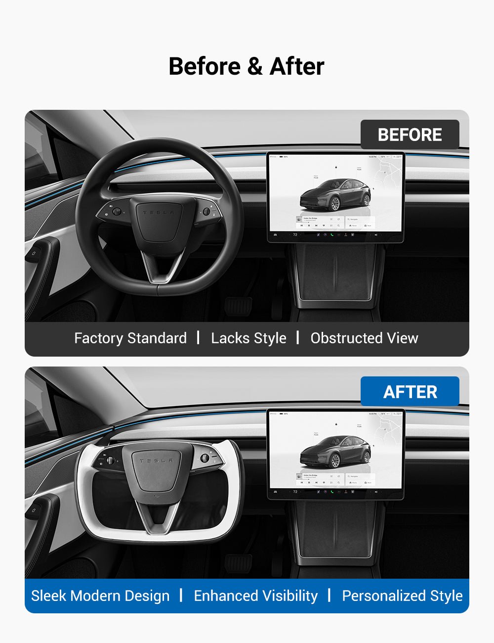 Yoke Steering Wheel for Model 3 Highland / Model Y Juniper - Teskay