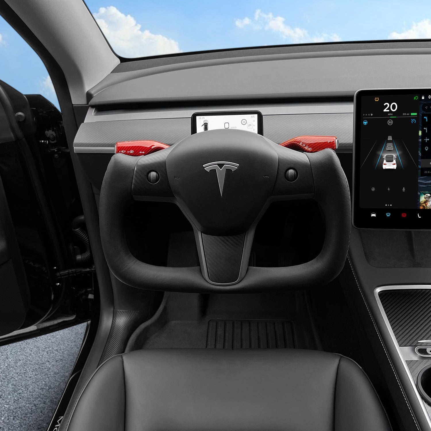 Yoke Carbon Fiber Steering Wheel for Tesla Model 3 / Y - Teskay
