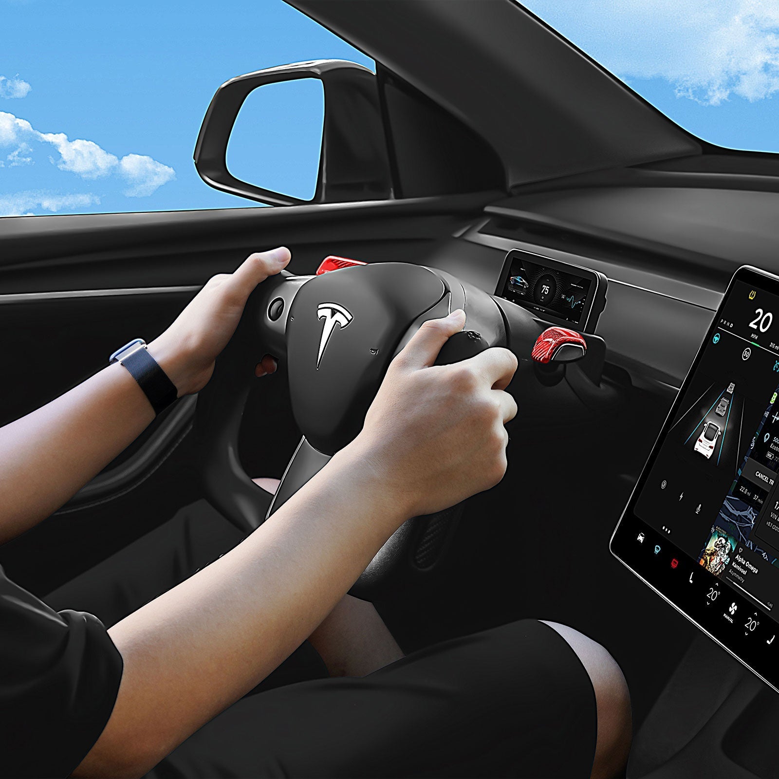Yoke Carbon Fiber Steering Wheel for Tesla Model 3 / Y - Teskay