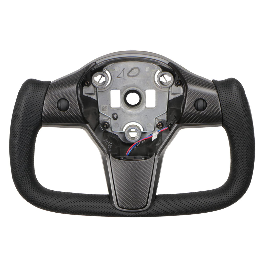 Perforated Leather Yoke Steering Wheel for Tesla Model 3 / Y - Teskay