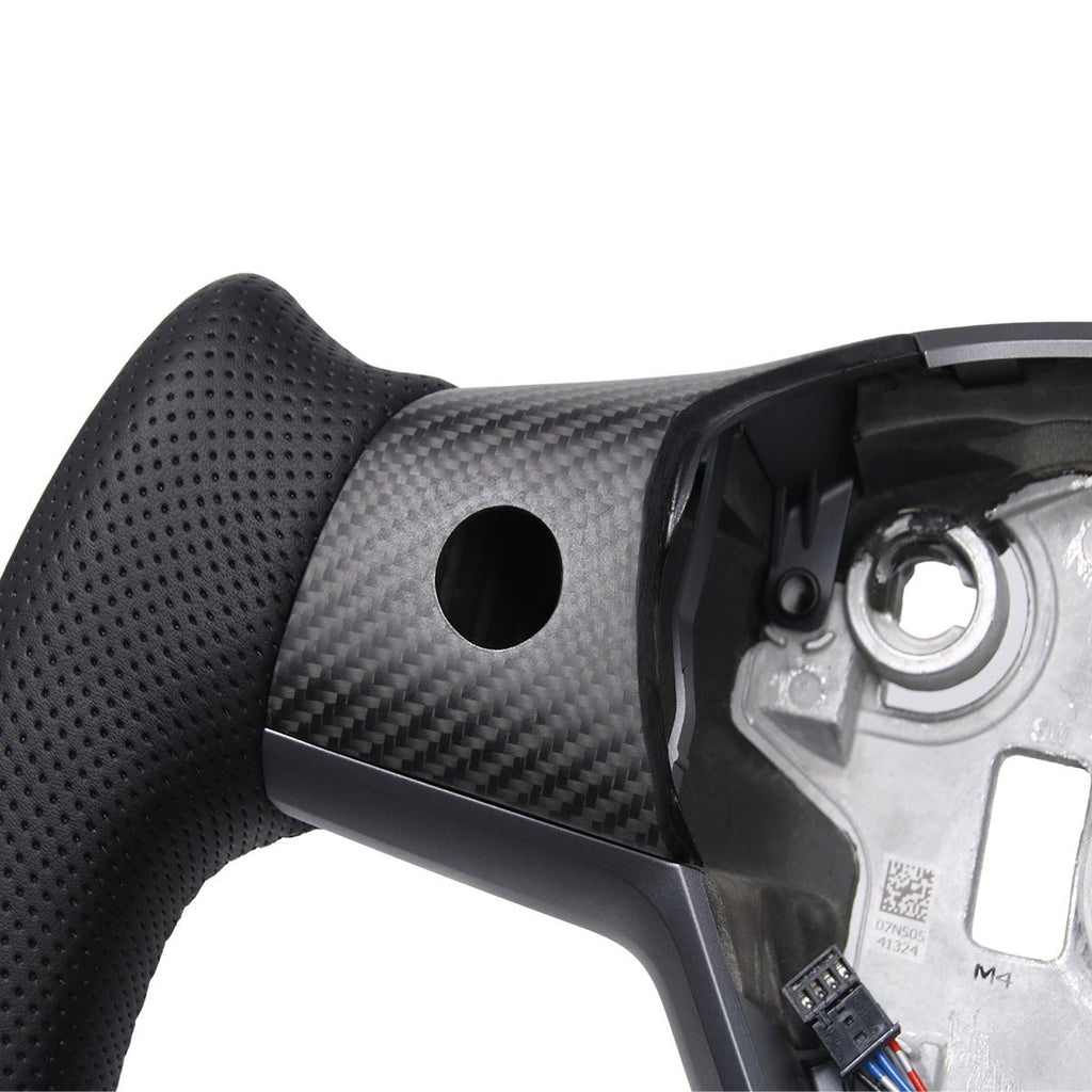 Perforated Leather Yoke Steering Wheel for Tesla Model 3 / Y - Teskay