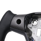 Perforated Leather Yoke Steering Wheel for Tesla Model 3 / Y - Teskay