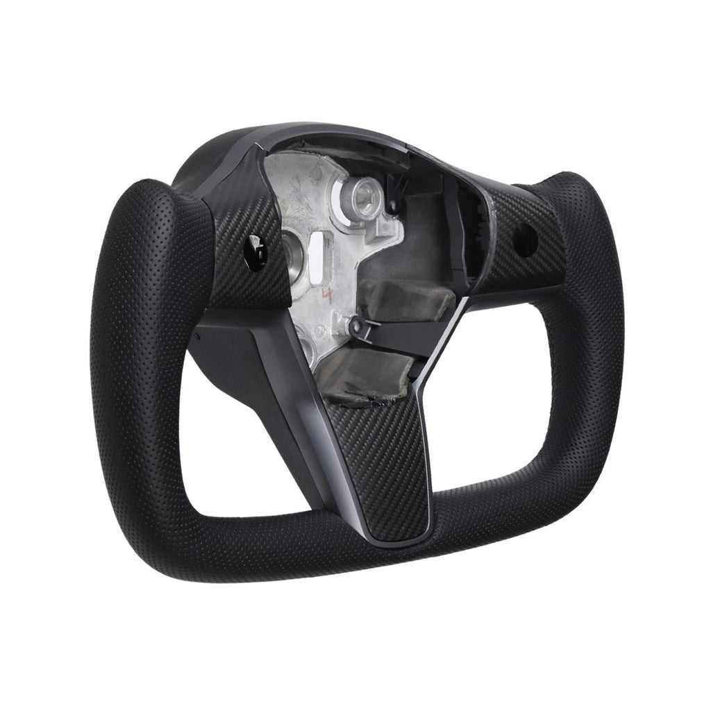 Perforated Leather Yoke Steering Wheel for Tesla Model 3 / Y - Teskay